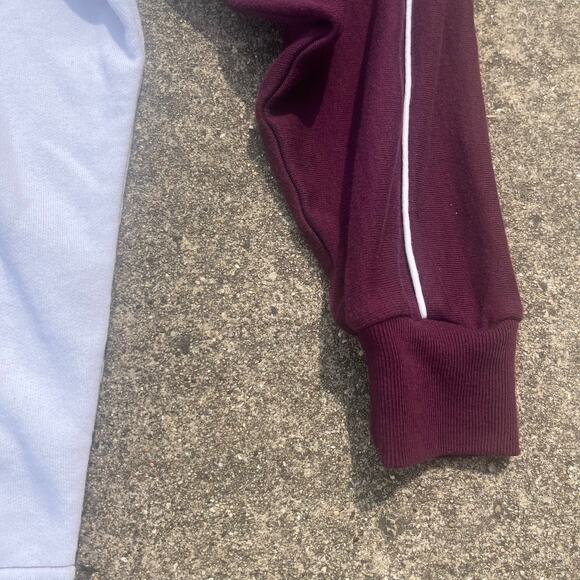 Pink Victoria Secret 1/4 Zip Pullover Burgundy White Sweater Woman‎ Size XS - Picture 3 of 4